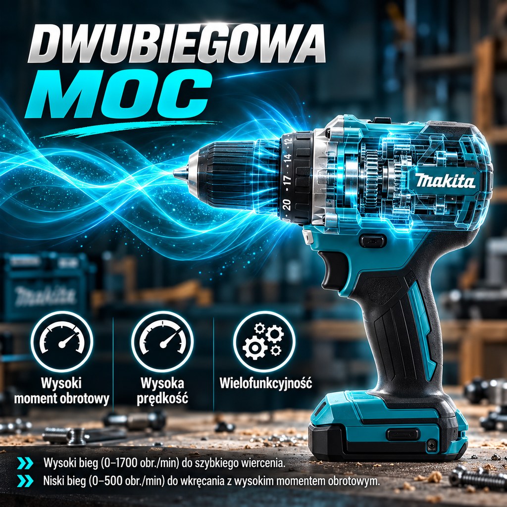 Kompaktowa wiertarko-wkrętarka bezszczotkowa - Makita DDF487 18V LXT