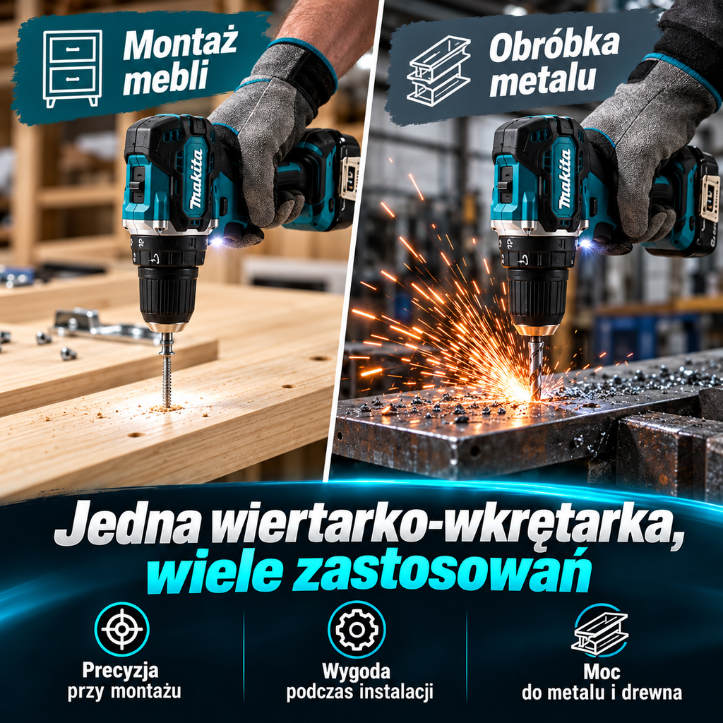 Kompaktowa wiertarko-wkrętarka bezszczotkowa - Makita DDF487 18V LXT