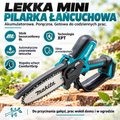 Mini Piła Łańcuchowa Bezszczotkowa z Elastyczną Regulacją Naciągu - typu Makita UC286 6-calowa