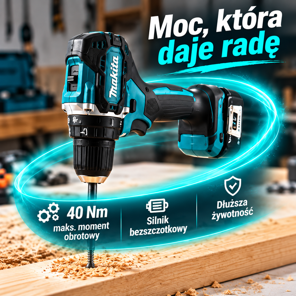 Kompaktowa wiertarko-wkrętarka bezszczotkowa - Makita DDF487 18V LXT